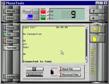 Typing commands in PhoneTools Terminal Module